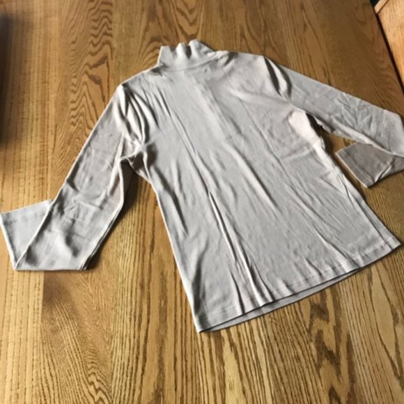 “Chaps” zip neck, mock turtleneck top, L - Picture 3 of 9